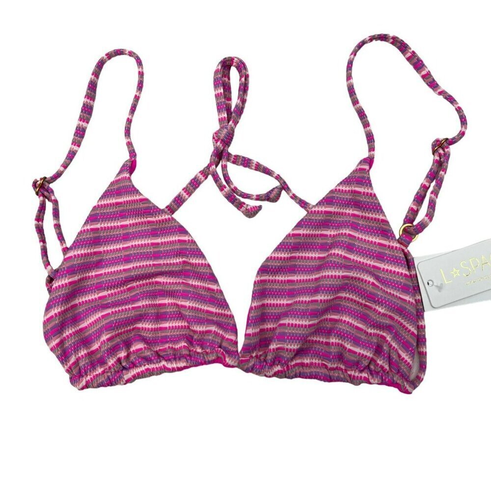 L*Space Women’s Brittany Bikini Top Multicolor Striped Size Large New